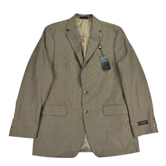 Lauren Ralph Lauren Mens UltraFlex Leland Classic Fit Suit Jacket Brown Blue 40L